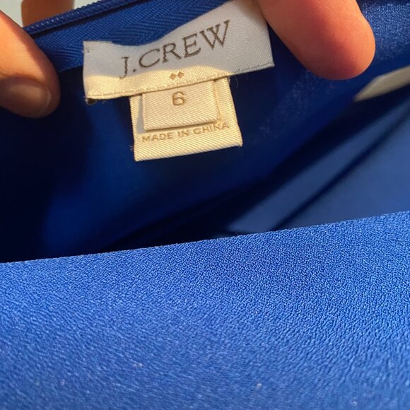 J.Crew Royal Blue Scalloped Hem Dress – Size 6 - Picture 3 of 4